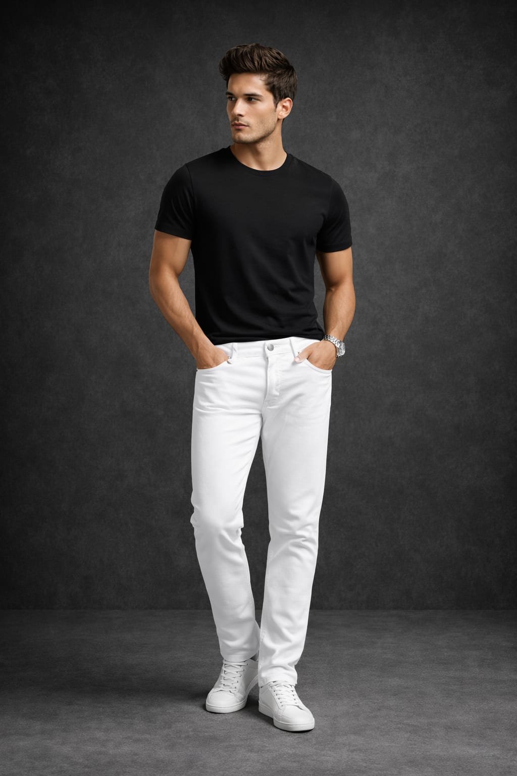 Slim fit white denim