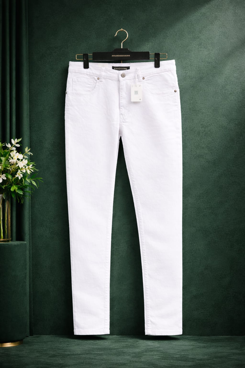 Slim fit white denim